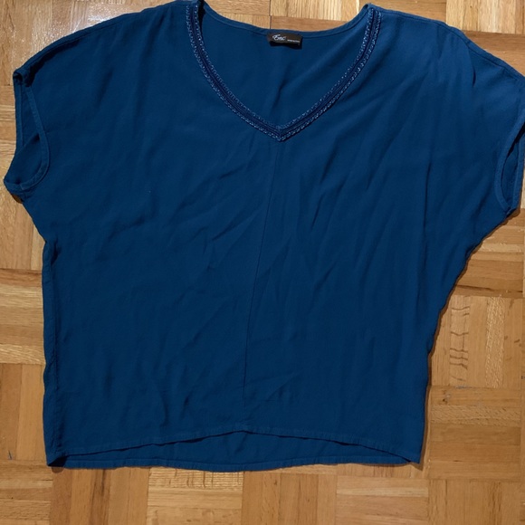 FANCY TURQUOISE BLOUSE - Picture 2 of 3